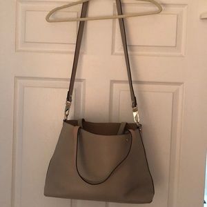 Taupe Italian leather handbag